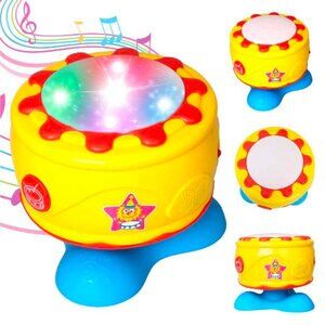 ISEE Baby Toddler Toy Bongo Drum Beats Spinning Musical Light Up Play & Learn